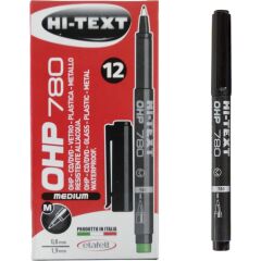 780MS-HI-TEXT ASETAT KALEMİ (M) SİYAH 12 LI