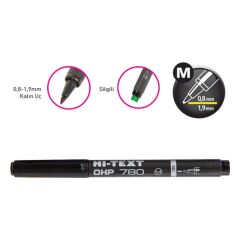 780MS-HI-TEXT ASETAT KALEMİ (M) SİYAH 12 LI