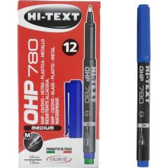 780MM-HI-TEXT ASETAT KALEMİ (M) MAVİ 12 LI