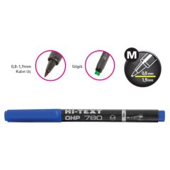 780MM-HI-TEXT ASETAT KALEMİ (M) MAVİ 12 LI