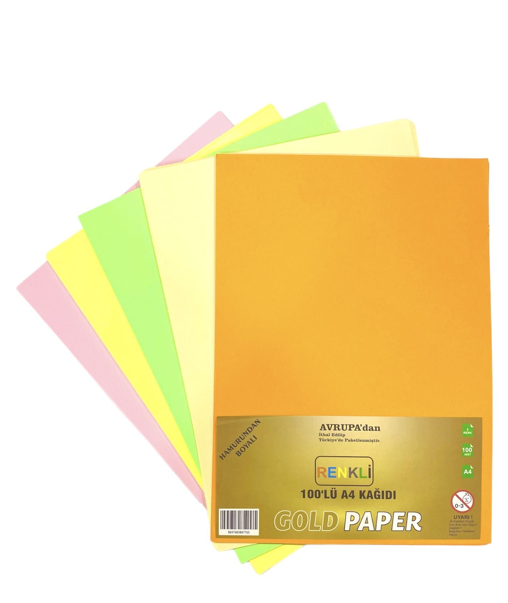 Topnet A4 Renkli Fotokopi Kağıdı 100 Adet Karışık Renk