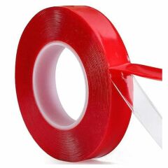 18X2 MM SILIKON CIFT TARAFLI KIRMIZI BANT