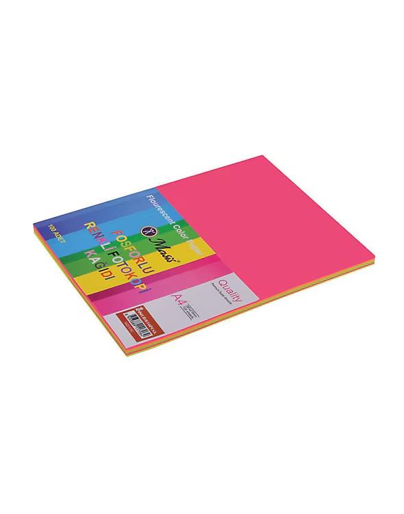 Masis Fosforlu A4 Fotokopi Kağıdı 100 Adet Karışık Renk