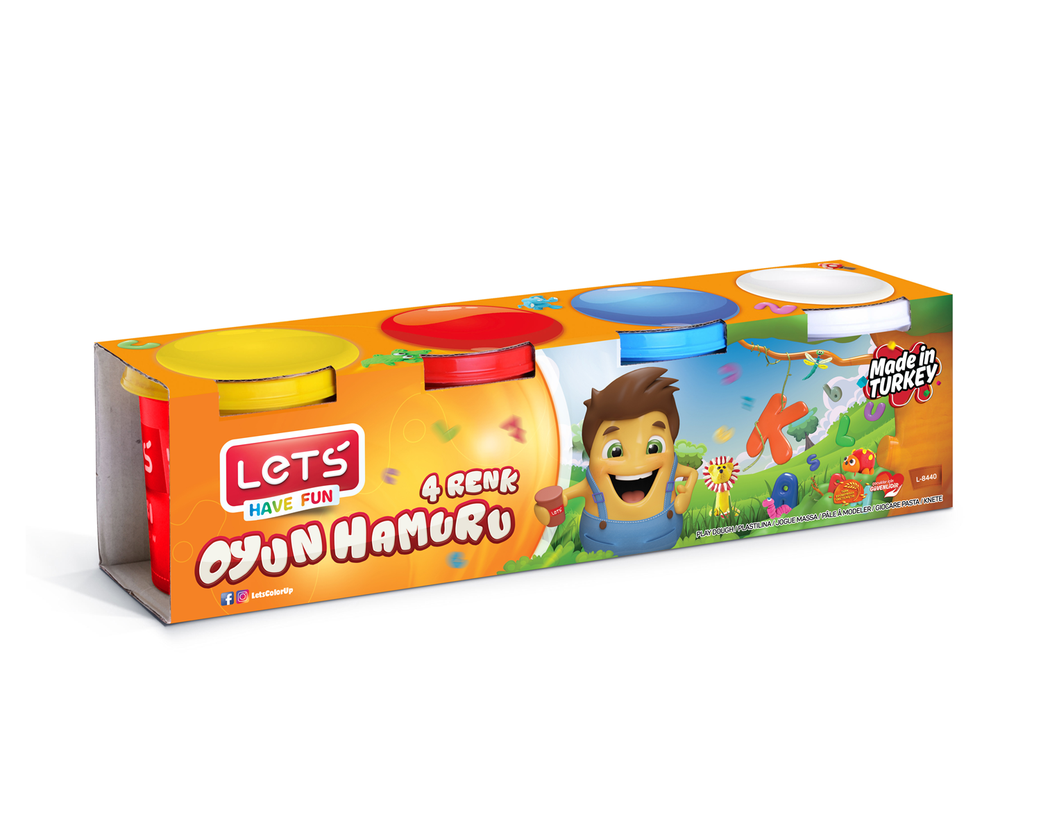 L8440-LETS 4 RENK OYUN HAMURU 460 GR