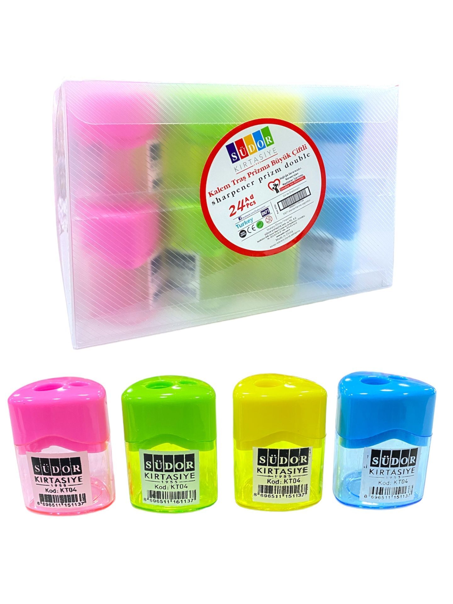KT04-SUDOR KALEMTRAS PRIZMA BUYUK CIFTLI 24 ADET