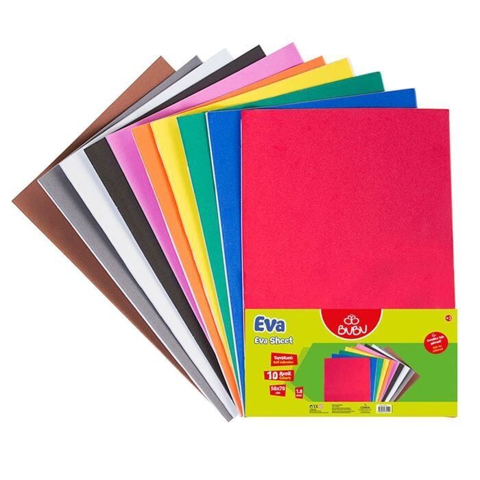 Bubu EV0021 Yapışkanlı Eva 50x70 10 Renk