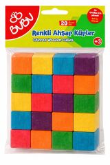 Bubu Ahşap Küpler HS0032 Renkli 20 Adet