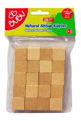 Bubu Ahşap Küpler Natural 20 Adet