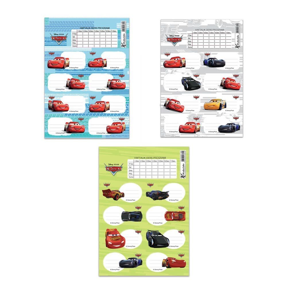 220130-33/CARS DERS PROGRAMLI 3LU ETIKET