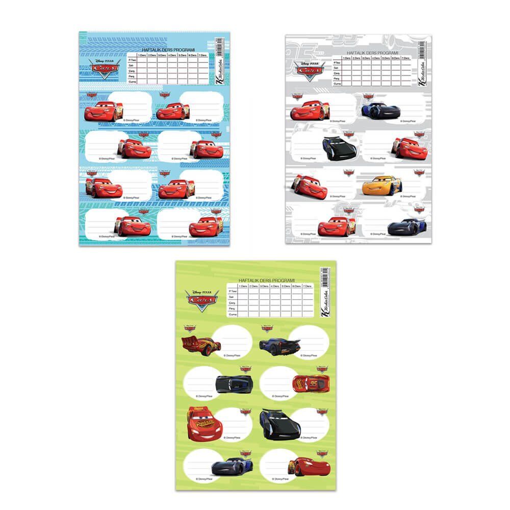 Keskin Color Cars 220130 Ders Programlı Okul Etiketi 3 Set