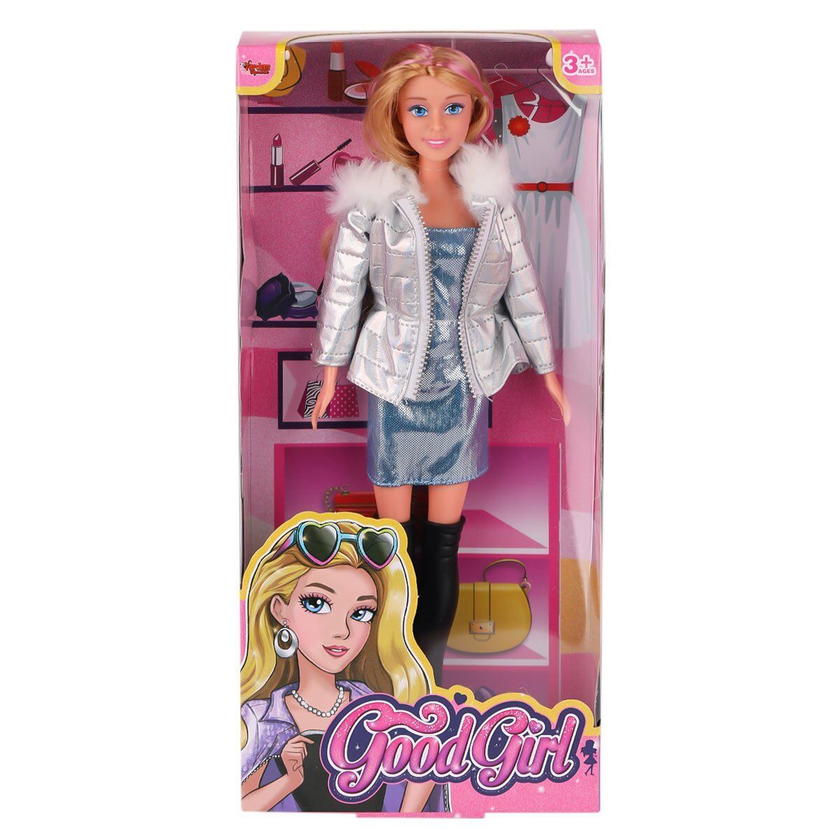 WG-66770 Parlak Elbiseli Ceketli Bebek 29 cm -Vardem