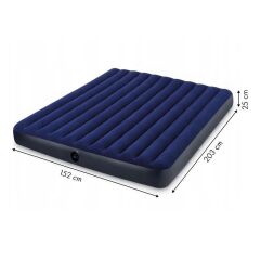 IKY64765 Intex Queen Dura-Beam Klasik Yatak, Yastık, Pompa Set 152x203x25 cm