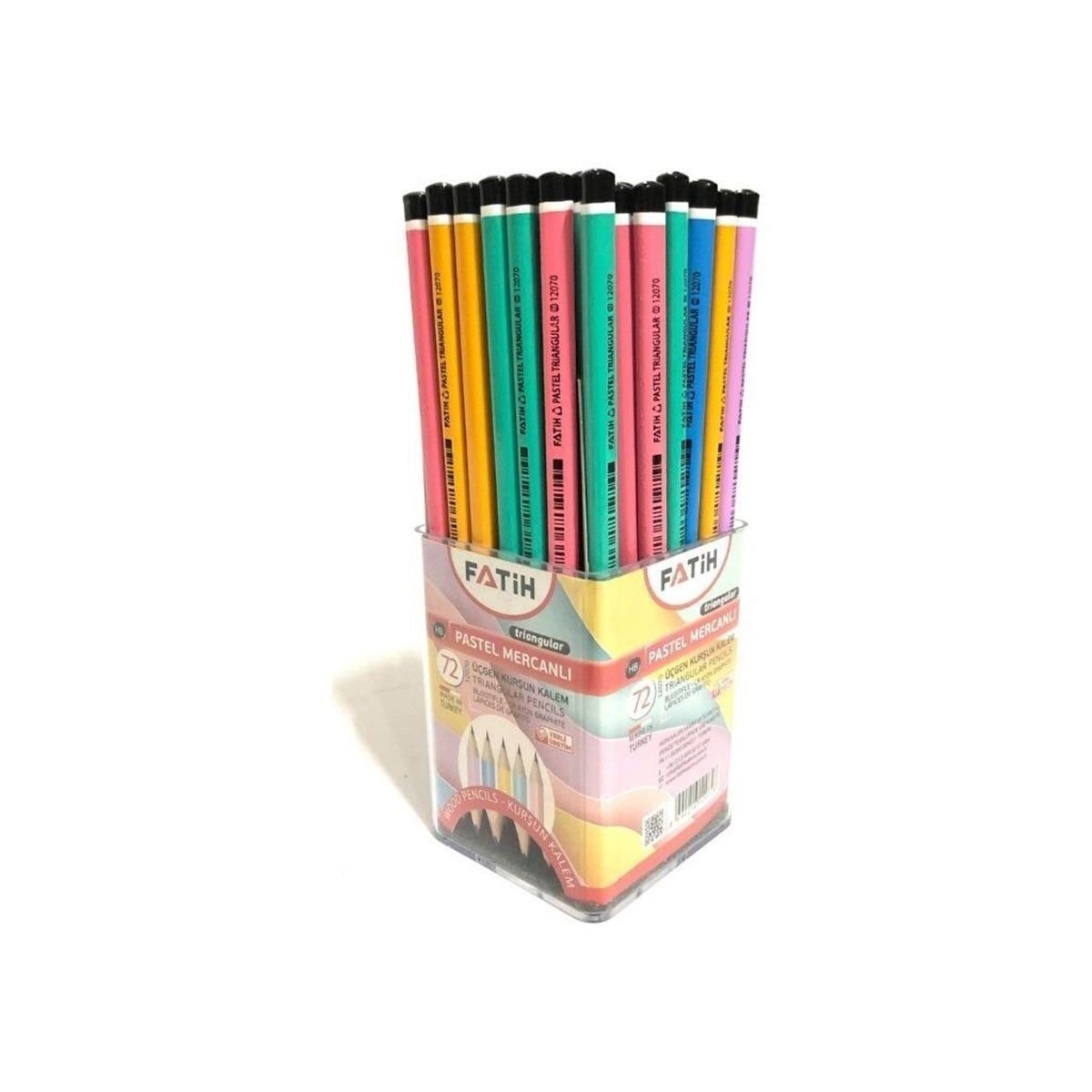 Fatih Pastel Triangular Mercanlı Kurşun Kalem 72Li