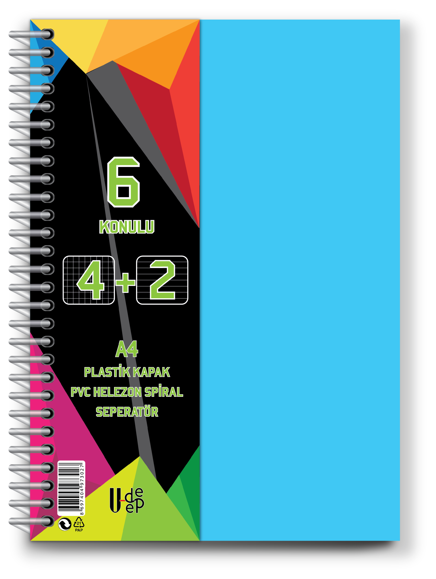 U-Deep 4+2 Sp Pp Kapak Ayraçlı Defter