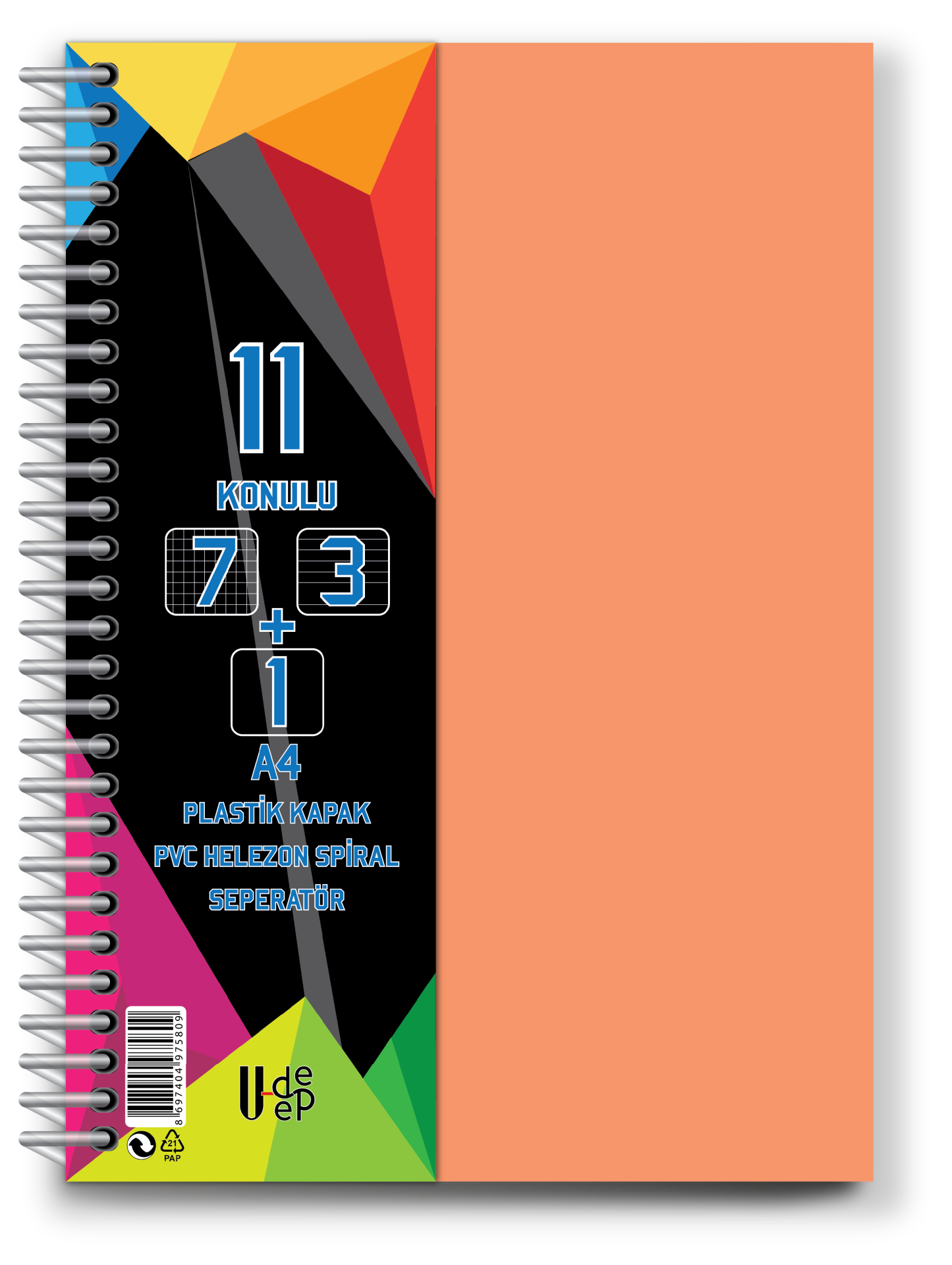 U-Deep 7+4 Sp Pp Kapak Ayraçlı Defter