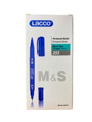 255-2 LACCO ÇİFT UÇLU CD KALEMİ MAVİ 12 Lİ