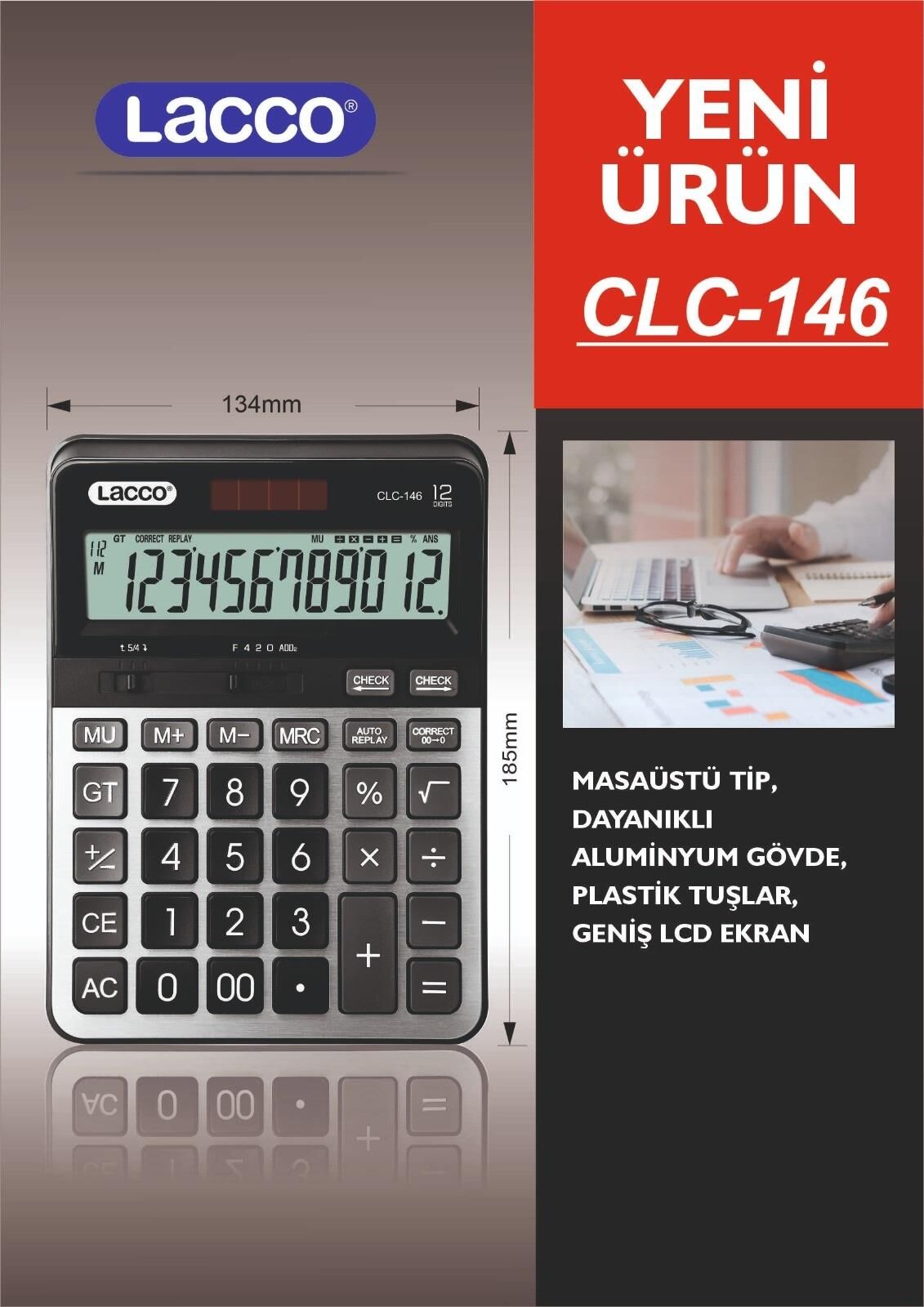 Lacco CLC 146 Hesap Makinesi 134x185mm