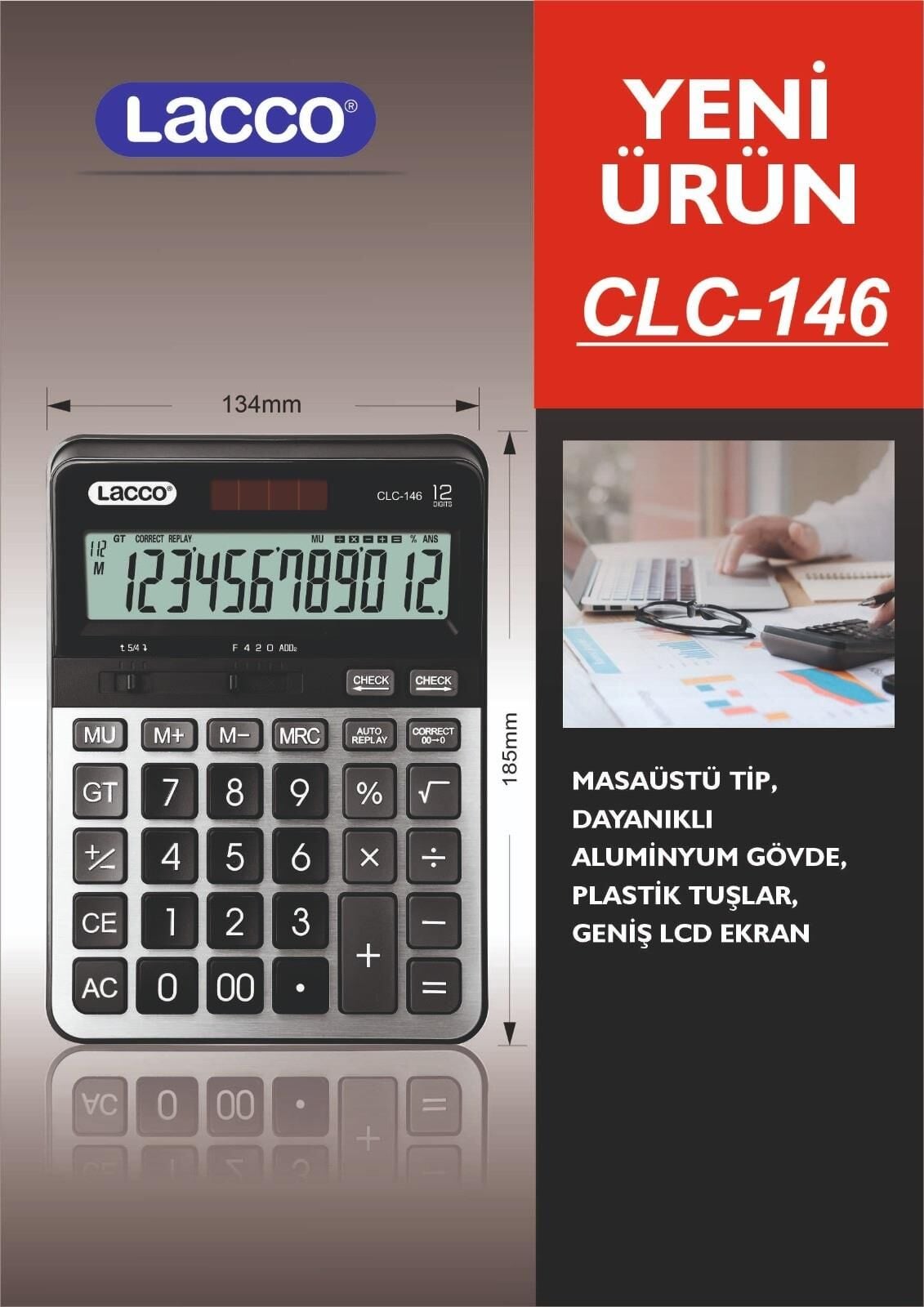Lacco CLC 146 Hesap Makinesi 134x185mm