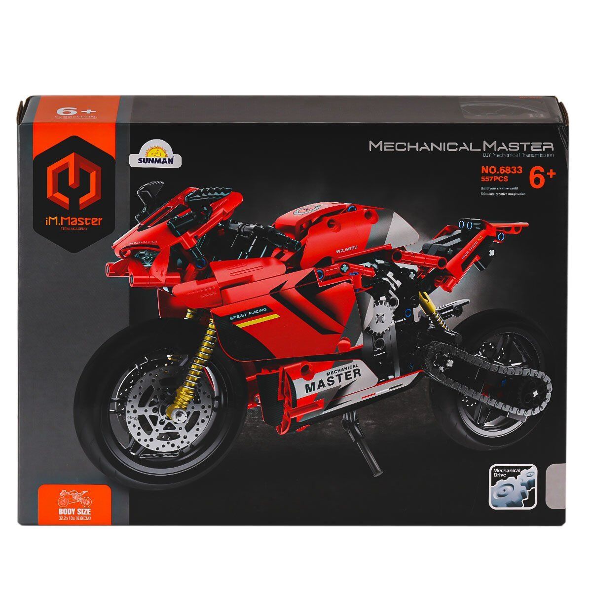 6833 IMM Mekanik Master Blokları Motosiklet Kırmızı 557 Parça