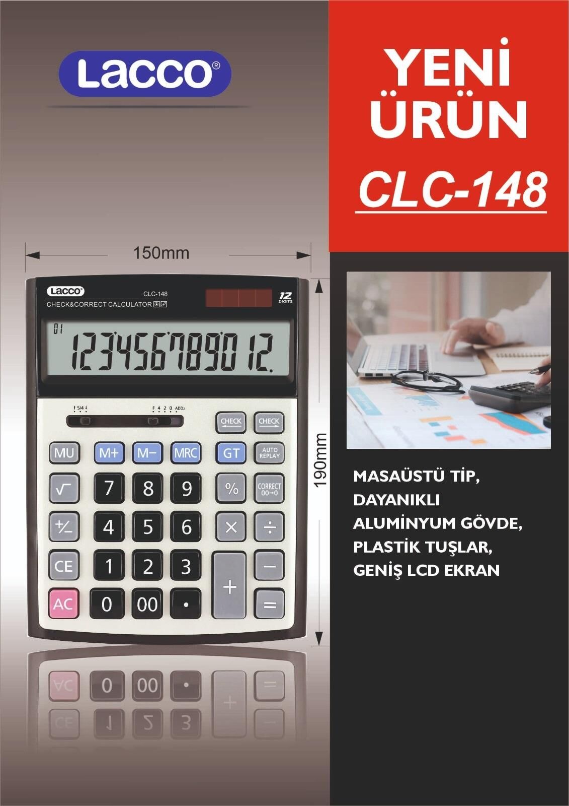Lacco CLC 148 Hesap Makinesi 150x190mm