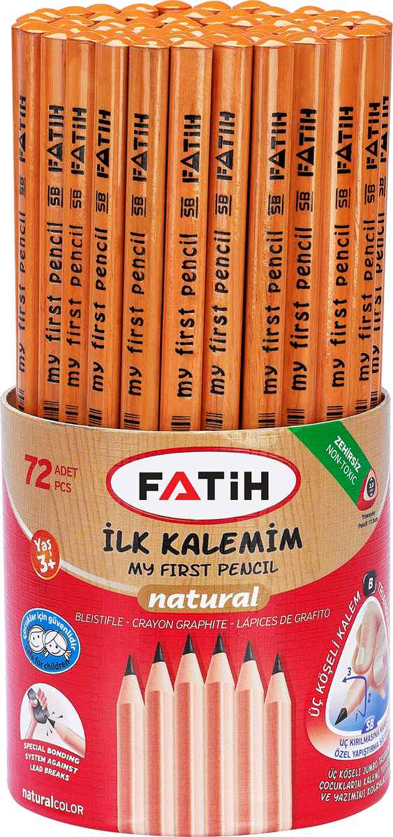 Fatih İlk Kalemim Alıştırma Kalemi Natural 72 Adet