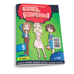 40/4 A5 Karton Kapak Kareli Lise Defteri 12li