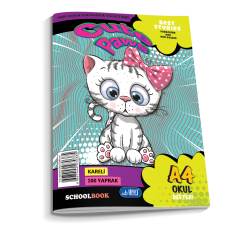 100/4 A4 Karton Kapak Kareli Metod Defteri 12li