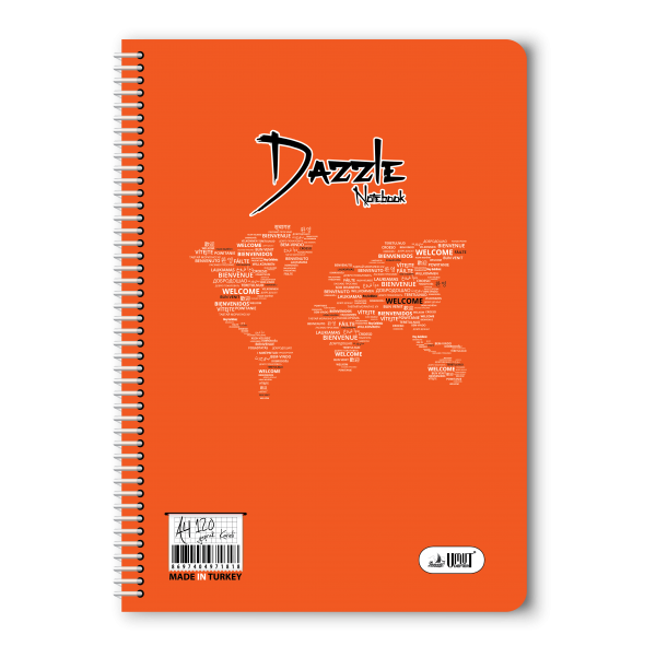 72/4 A-4 Dazzle Spiralli Plastik Kapak Kareli Defter 12li