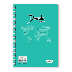 120/4 A-4 Dazzle Spiralli Plastik Kapak Kareli Defter 12li