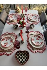 French Model Kırmızı Amerikan Servis 1 Adet