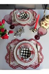 French Model Kırmızı Amerikan Servis 1 Adet