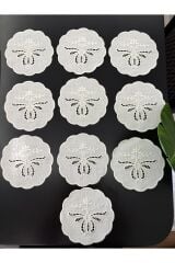 Silk Cocoon Beyaz Iş Kokteyl Peçete 2 Kişilik