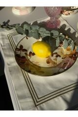 Brillant Serisi - Gold Çerçeveli Amerikan ve Peçetesi 2 Kişilik