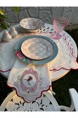 Love Birds Amerikan Servis Peçete ve Çatal Kılıfı 3 lü Set (2 Kişilik)